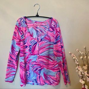 Lilly Pulitzer Sorella Top in Magenta Oh My Guava